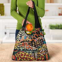 African Mixed Wild Animal Skins Grocery Bag