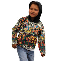 African Mixed Wild Animal Skins Kid Hoodie - Wonder Print Shop