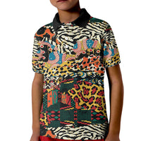 African Mixed Wild Animal Skins Kid Polo Shirt - Wonder Print Shop