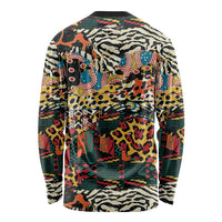 African Mixed Wild Animal Skins Long Sleeve Shirt - Wonder Print Shop