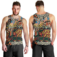 African Mixed Wild Animal Skins Men Tank Top - Wonder Print Shop