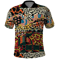 African Mixed Wild Animal Skins Polo Shirt - Wonder Print Shop