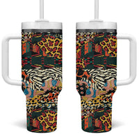 African Mixed Wild Animal Skins Tumbler With Handle - Wonder Print Shop