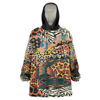 African Mixed Wild Animal Skins Wearable Blanket Hoodie - Wonder Print Shop