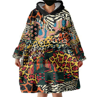 African Mixed Wild Animal Skins Wearable Blanket Hoodie - Wonder Print Shop