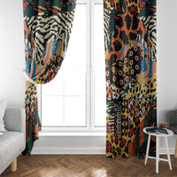 African Mixed Wild Animal Skins Window Curtain - Wonder Print Shop