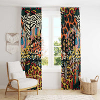 African Mixed Wild Animal Skins Window Curtain - Wonder Print Shop
