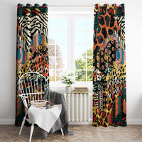 African Mixed Wild Animal Skins Window Curtain - Wonder Print Shop