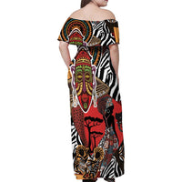 Beautiful African Women Ethnic Motifs Family Matching Off Shoulder Maxi Dress and Hawaiian Shirt LT9 - Wonder Print Shop