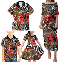 Beautiful African Women Ethnic Motifs Family Matching Puletasi and Hawaiian Shirt - Wonder Print Shop