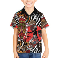 Beautiful African Women Ethnic Motifs Family Matching Short Sleeve Bodycon Dress and Hawaiian Shirt - Wonder Print Shop