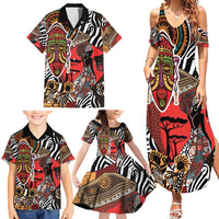 Beautiful African Women Ethnic Motifs Family Matching Summer Maxi Dress and Hawaiian Shirt - Wonder Print Shop