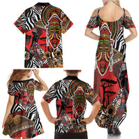 Beautiful African Women Ethnic Motifs Family Matching Summer Maxi Dress and Hawaiian Shirt - Wonder Print Shop