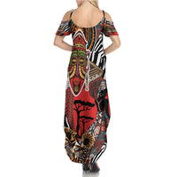 Beautiful African Women Ethnic Motifs Family Matching Summer Maxi Dress and Hawaiian Shirt - Wonder Print Shop
