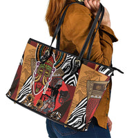 Beautiful African Women Ethnic Motifs Leather Tote Bag - Wonder Print Shop