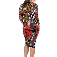 Beautiful African Women Ethnic Motifs Long Sleeve Bodycon Dress - Wonder Print Shop