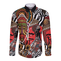 Beautiful African Women Ethnic Motifs Long Sleeve Button Shirt - Wonder Print Shop