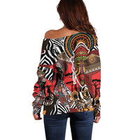 Beautiful African Women Ethnic Motifs Off Shoulder Sweater - Wonder Print Shop