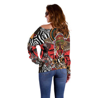 Beautiful African Women Ethnic Motifs Off Shoulder Sweater - Wonder Print Shop
