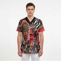 Beautiful African Women Ethnic Motifs Scrub Top