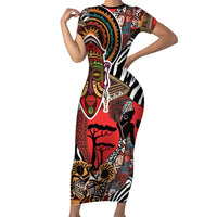Beautiful African Women Ethnic Motifs Short Sleeve Bodycon Dress - Wonder Print Shop