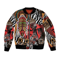 Beautiful African Women Ethnic Motifs Sleeve Zip Bomber Jacket - Wonder Print Shop