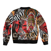 Beautiful African Women Ethnic Motifs Sleeve Zip Bomber Jacket - Wonder Print Shop