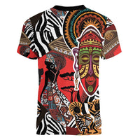 Beautiful African Women Ethnic Motifs Women V-Neck T-Shirt - Wonder Print Shop