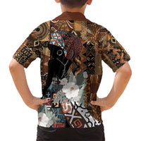 Beautiful Black Woman Family Matching Short Sleeve Bodycon Dress and Hawaiian Shirt African Tribal Pattern - Wonder Print Shop