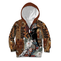 Beautiful Black Woman Kid Hoodie African Tribal Pattern - Wonder Print Shop