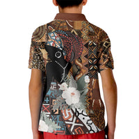 Beautiful Black Woman Kid Polo Shirt African Tribal Pattern - Wonder Print Shop