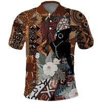 Beautiful Black Woman Polo Shirt African Tribal Pattern - Wonder Print Shop