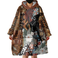 Beautiful Black Woman Wearable Blanket Hoodie African Tribal Pattern - Wonder Print Shop