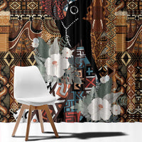 Beautiful Black Woman Window Curtain African Tribal Pattern - Wonder Print Shop