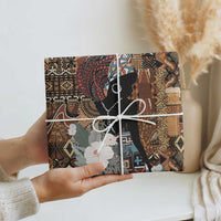 Beautiful Black Woman Wrapping Paper African Tribal Pattern - Wonder Print Shop
