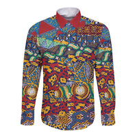 Traditional African Animal Skins Pattern Long Sleeve Button Shirt - Wonder Print Shop