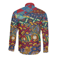 Traditional African Animal Skins Pattern Long Sleeve Button Shirt - Wonder Print Shop