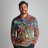 Traditional African Animal Skins Pattern Long Sleeve Polo Shirt - Wonder Print Shop