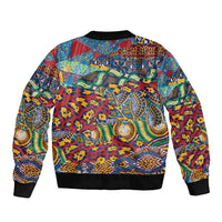 Traditional African Animal Skins Pattern Sleeve Zip Bomber Jacket - Wonder Print Shop