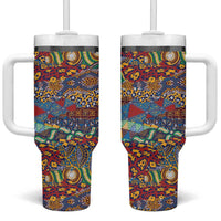 Traditional African Animal Skins Pattern Tumbler With Handle - Wonder Print Shop