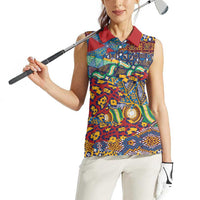 Traditional African Animal Skins Pattern Women Sleeveless Polo Shirt - Wonder Print Shop