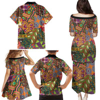 Traditional Ethnic African Vintage Motifs Family Matching Puletasi and Hawaiian Shirt - Wonder Print Shop