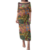 Traditional Ethnic African Vintage Motifs Family Matching Puletasi and Hawaiian Shirt - Wonder Print Shop