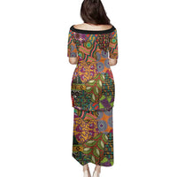 Traditional Ethnic African Vintage Motifs Family Matching Puletasi and Hawaiian Shirt - Wonder Print Shop