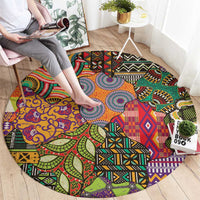 Traditional Ethnic African Vintage Motifs Round Carpet