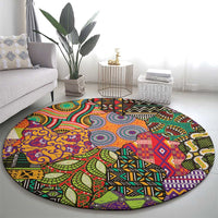 Traditional Ethnic African Vintage Motifs Round Carpet