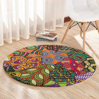 Traditional Ethnic African Vintage Motifs Round Carpet