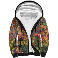Traditional Ethnic African Vintage Motifs Sherpa Hoodie - Wonder Print Shop