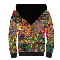 Traditional Ethnic African Vintage Motifs Sherpa Hoodie - Wonder Print Shop