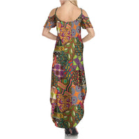 Traditional Ethnic African Vintage Motifs Summer Maxi Dress - Wonder Print Shop